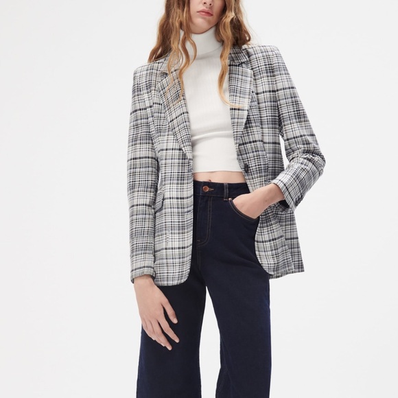 ZARA Tailored Plaid Blazer NWT sz XS - Picture 5 of 7
